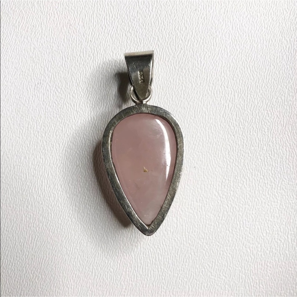 Sterling Silver Pink Gem Large Statement Pendant - image 3